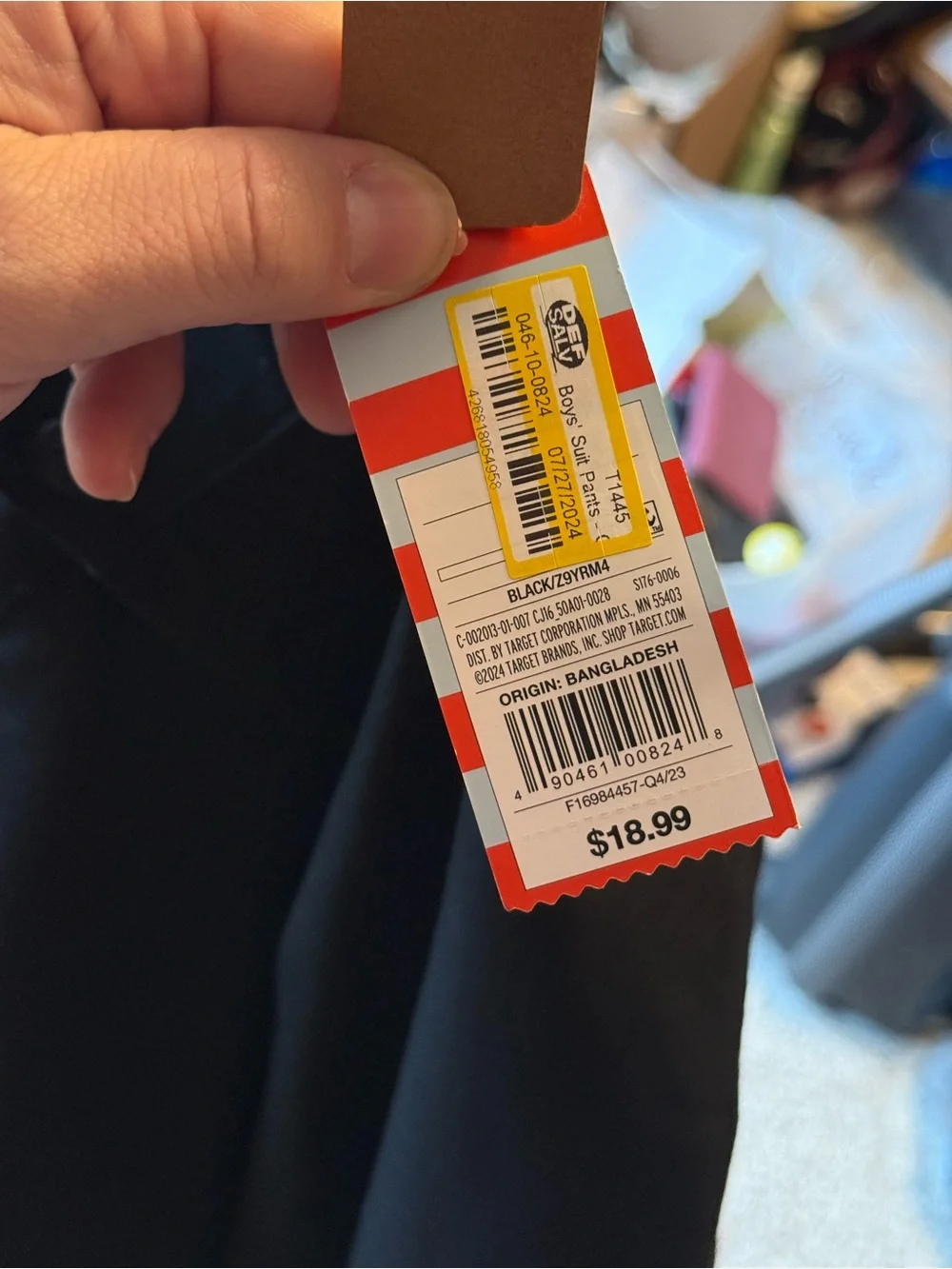 Cat & Jack Black Boys' Flat-Front Dress/Suit Pants